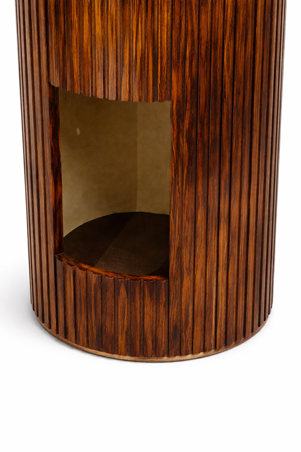 Fluted Wooden Pedestal Basin