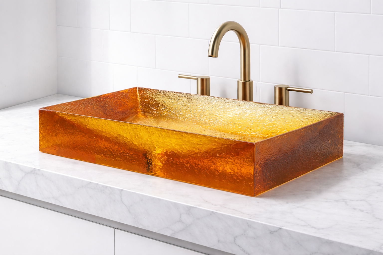 Amber Luxe Glass Countertop Basin