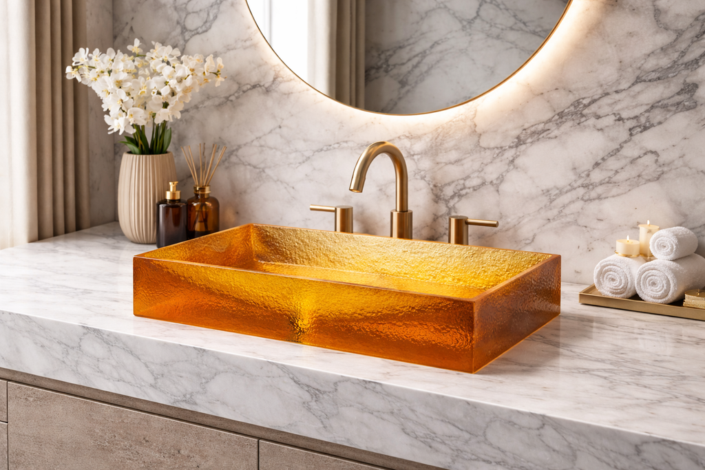 Amber Luxe Glass Countertop Basin