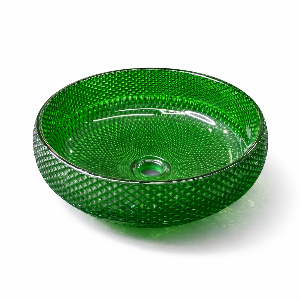 Emerald Textured Glass Countertop Basin
