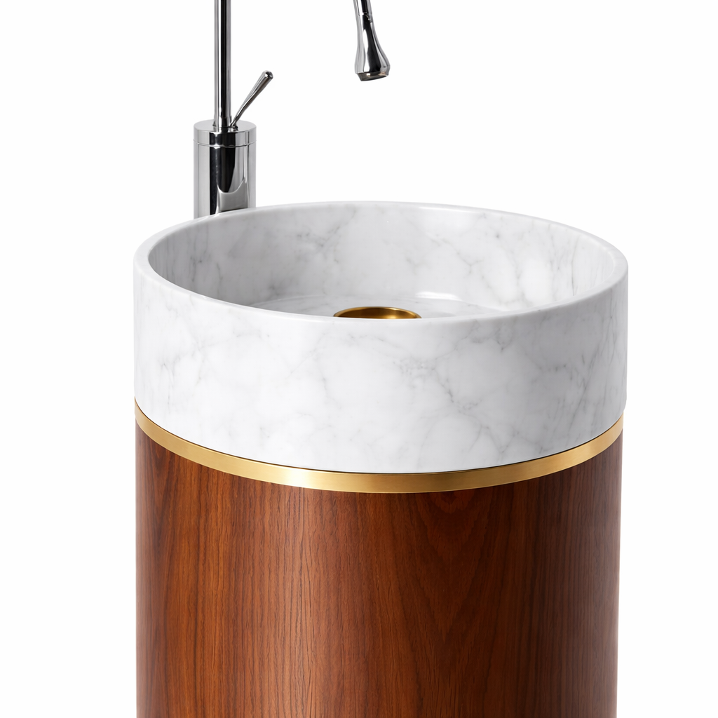 Fluted Steel Free-Standing Basin