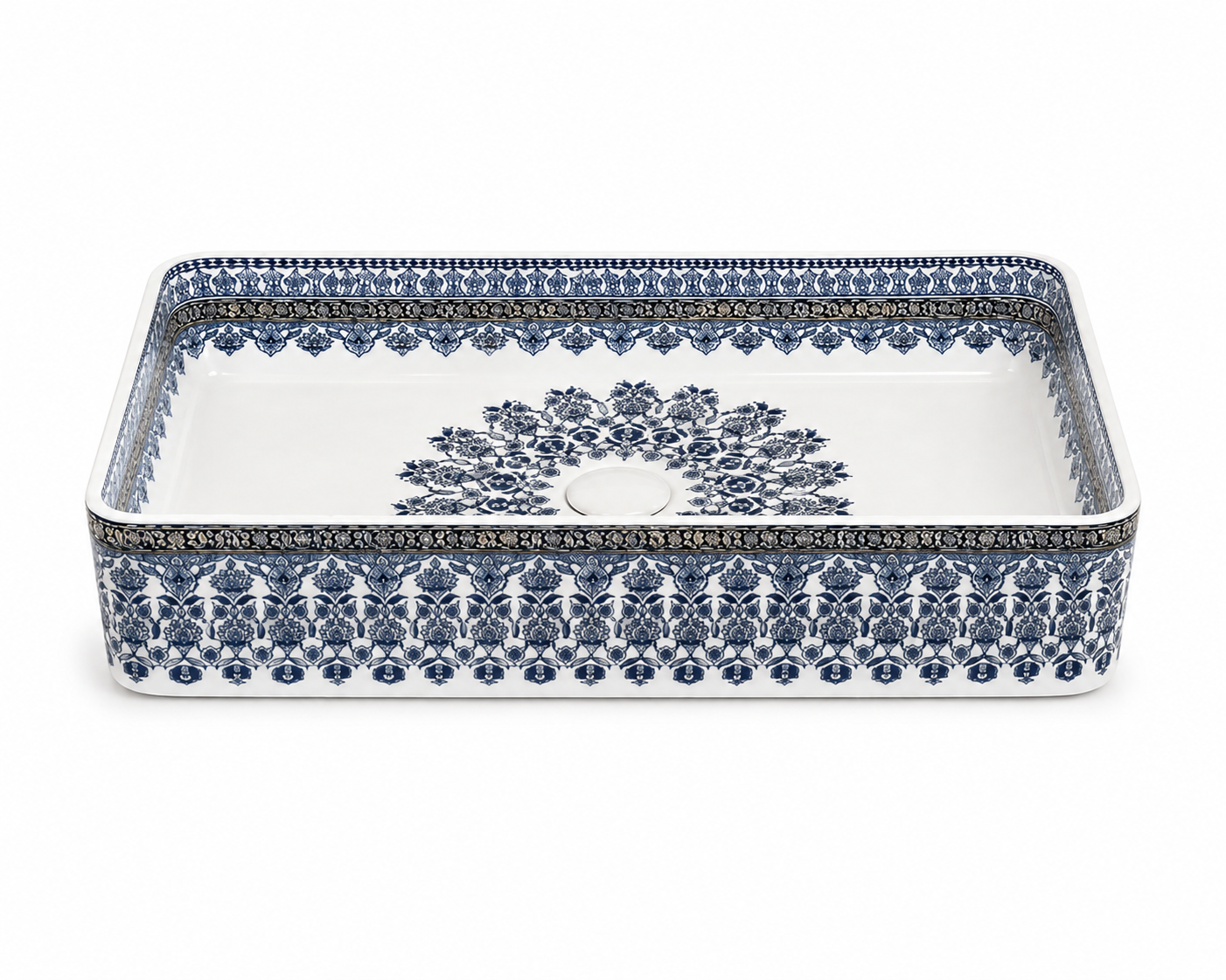 Heritage Blue Ceramic Countertop Basin