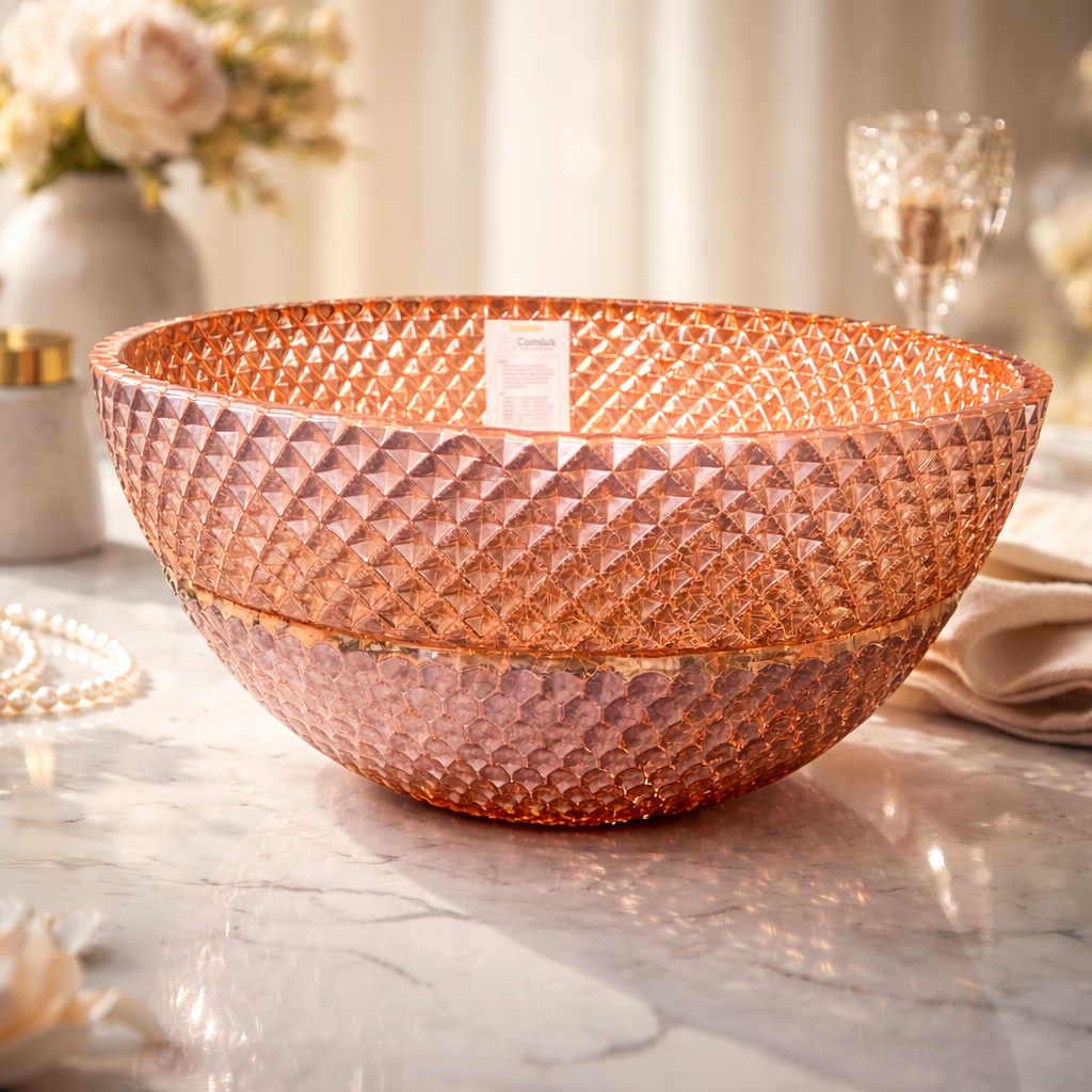 Diamond Textured Glass Countertop Basin