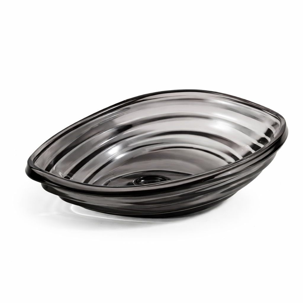 Clear Glass Vessel Bathroom Sink with Specialty Shape