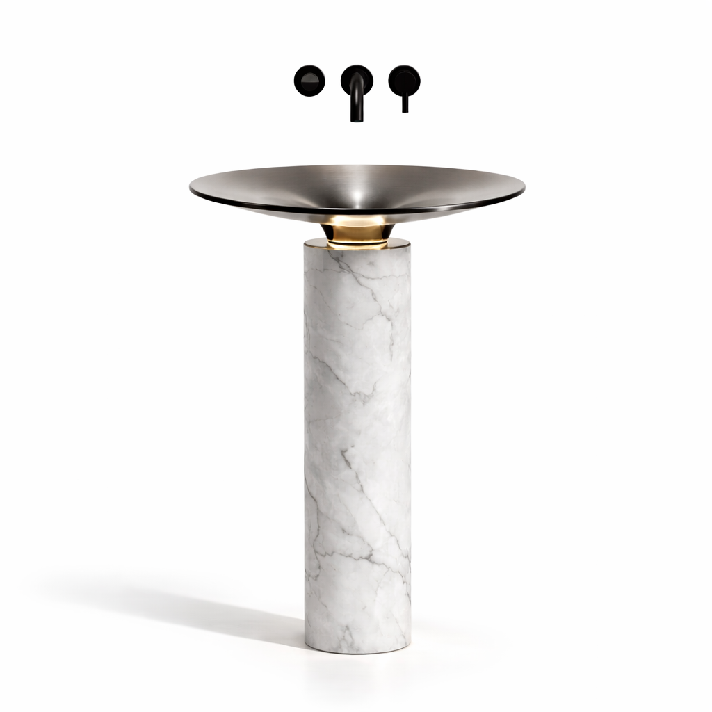 Artificial Stone Pedestal Basin with Acrylic Top