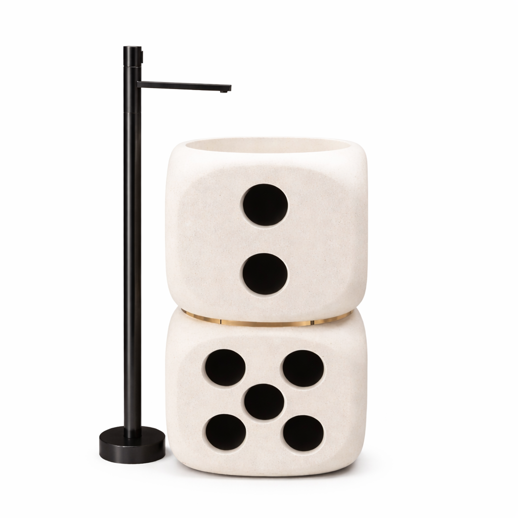 Dice Shaped Artificial Stone Freestanding Basin