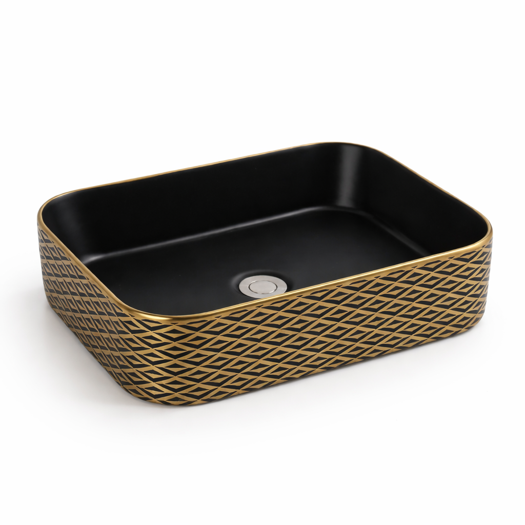 Gold and Black Designer Luxury Table Top Basin
