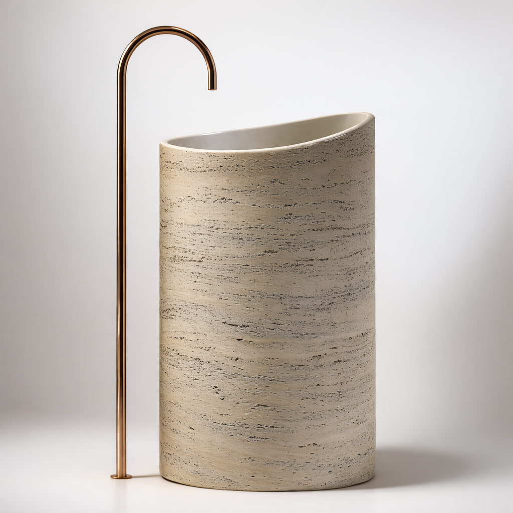 Boulder Pillar Artificial Stone Freestanding Basin