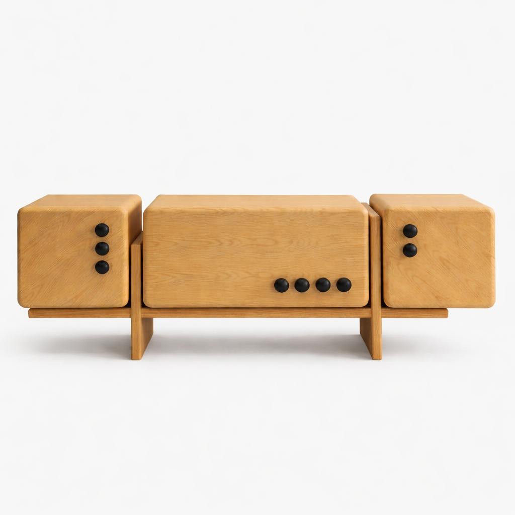 Modern Solid Wood Modular Side Table Set