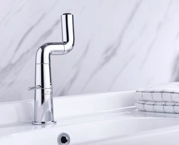 Universal Turning Bathroom Sink hot and Cold Toilet washbasin Faucet, no Water Inlet Pipe