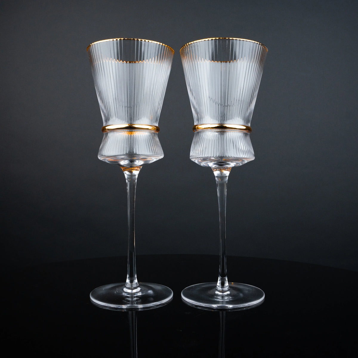 Clear Gold-Rim Wine Glass - Set of 2 – ZINARCH INDIA