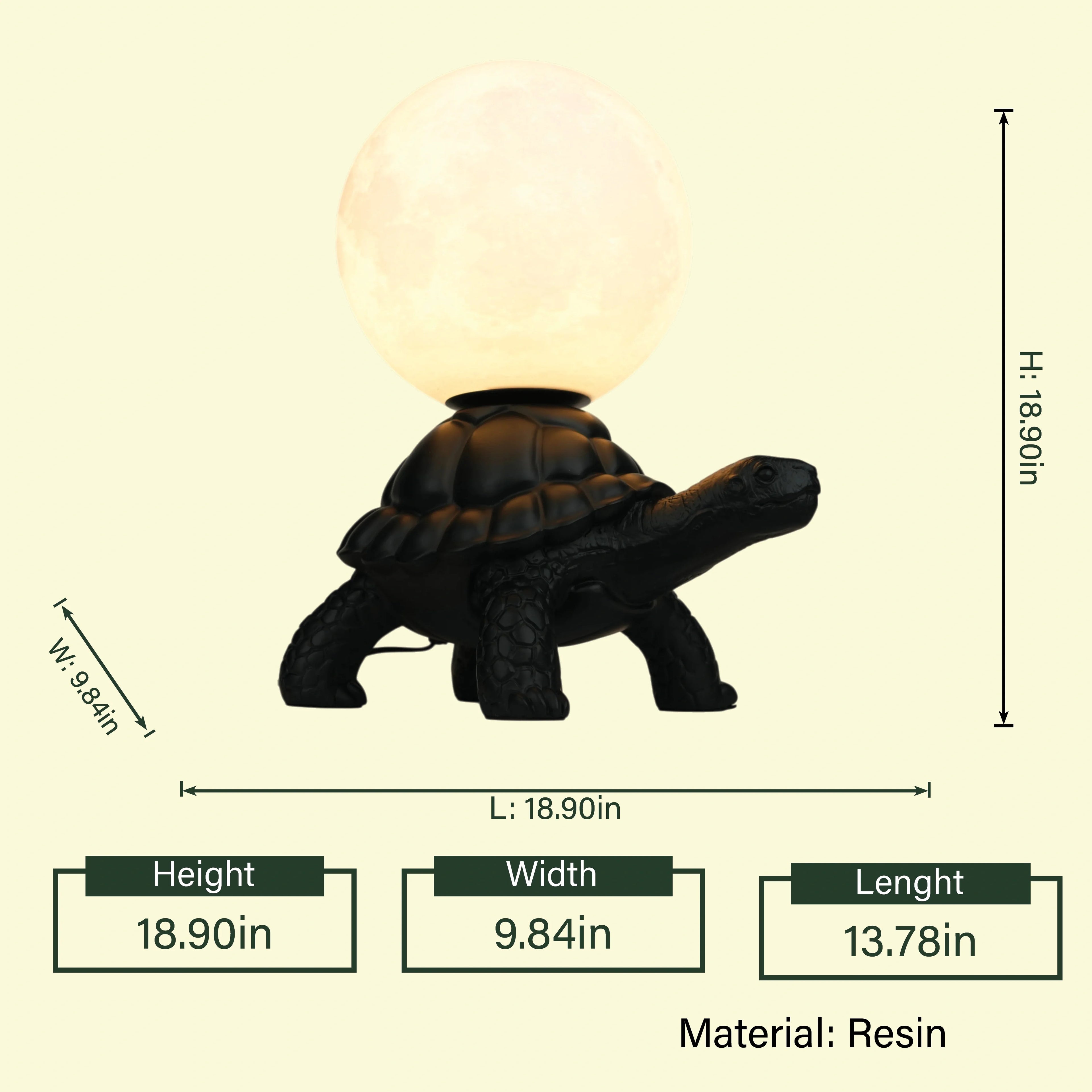 Midnight Tortoise Lamp - Black