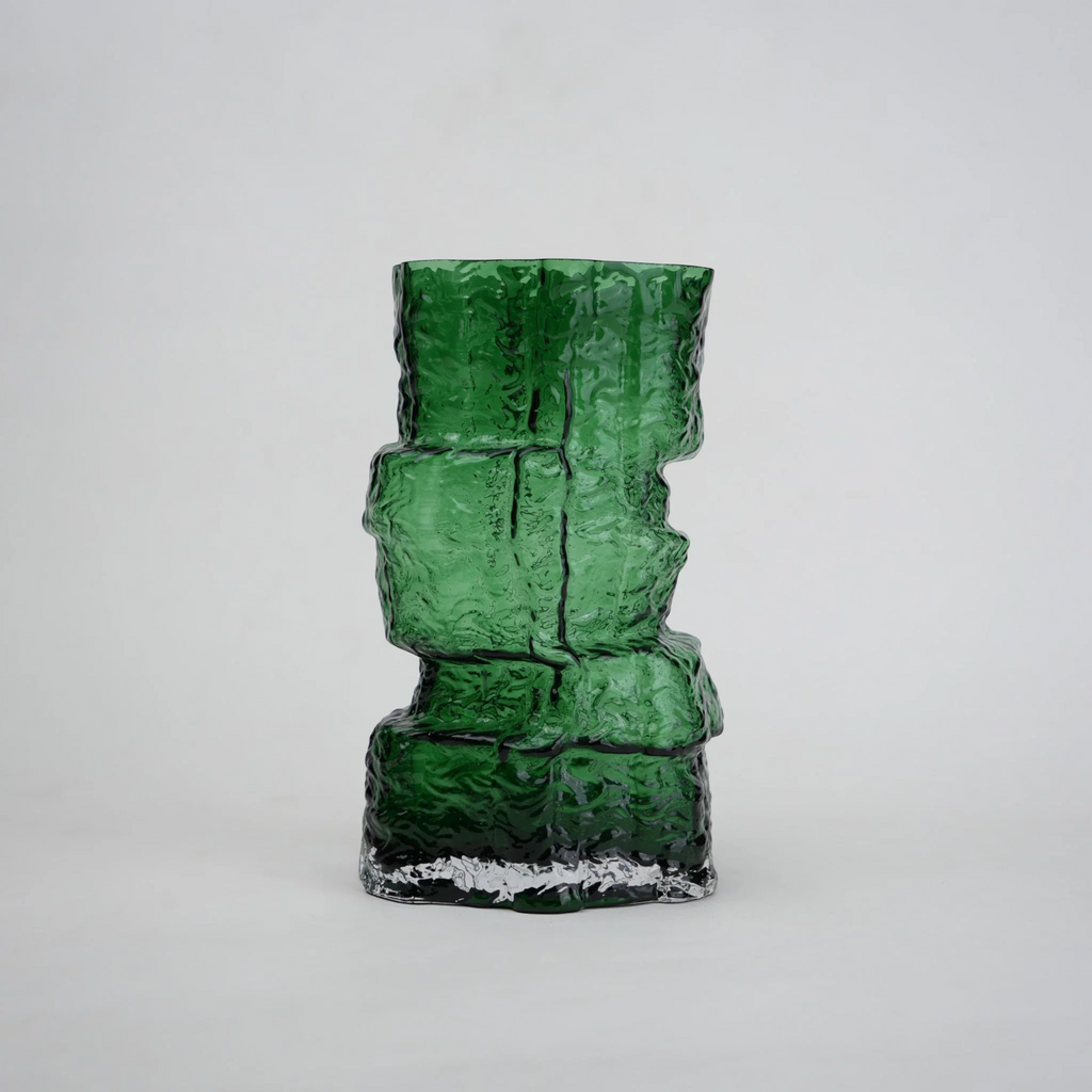 Rock Form Green Glass Vase