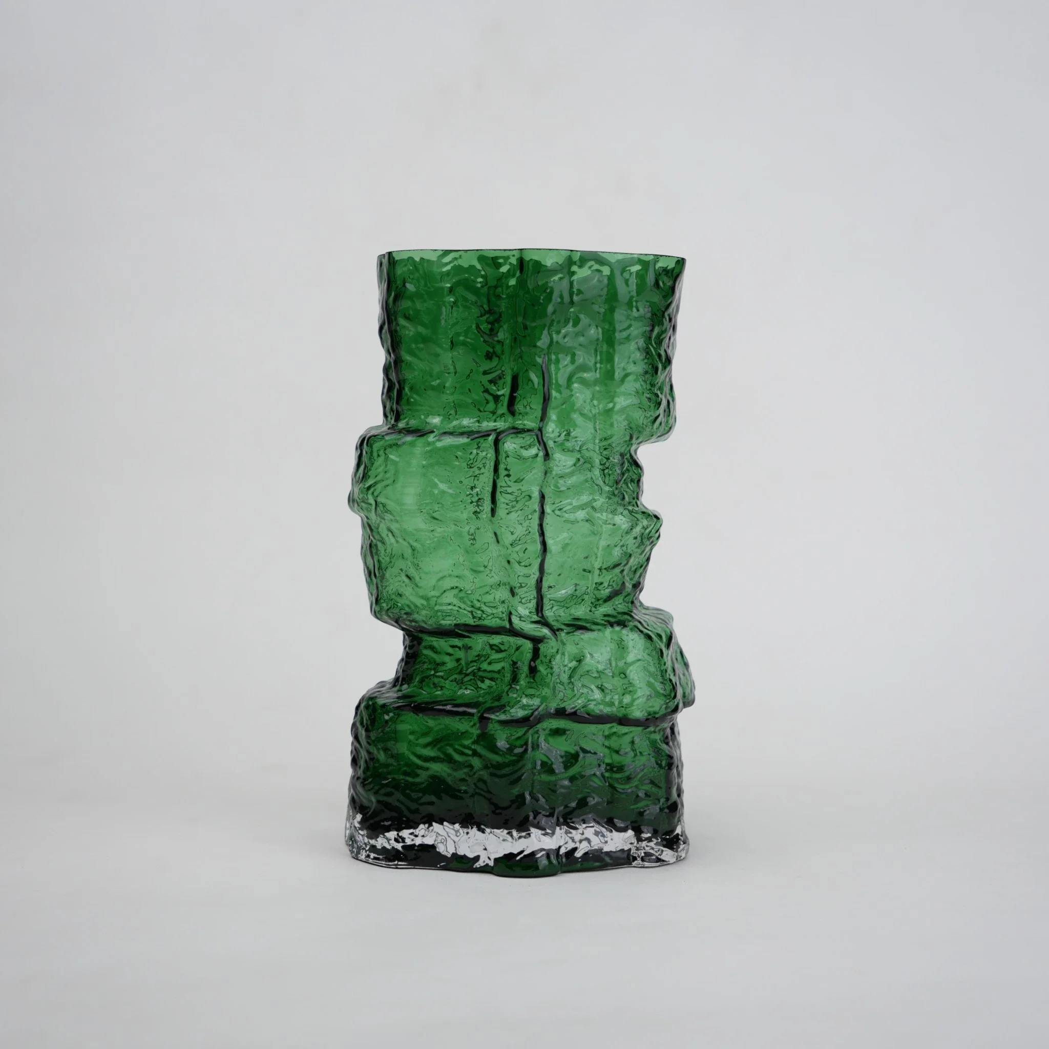 Rock Form Green Glass Vase