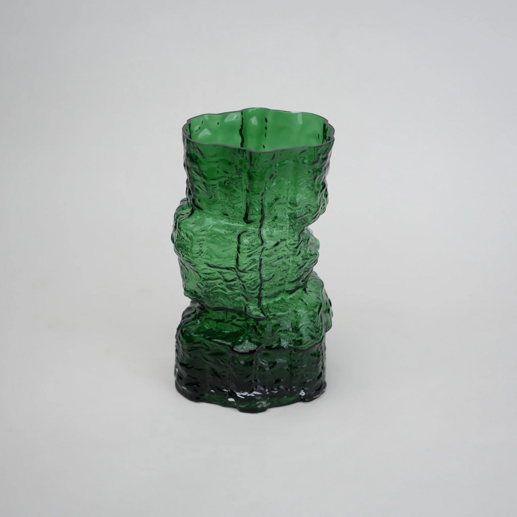 Rock Form Green Glass Vase