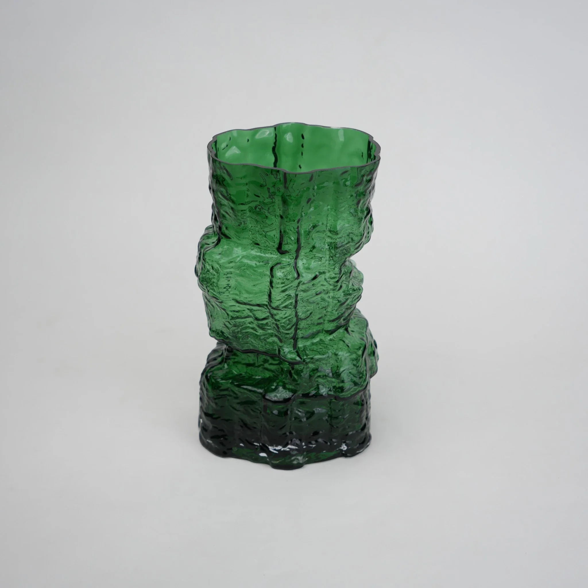 Rock Form Green Glass Vase