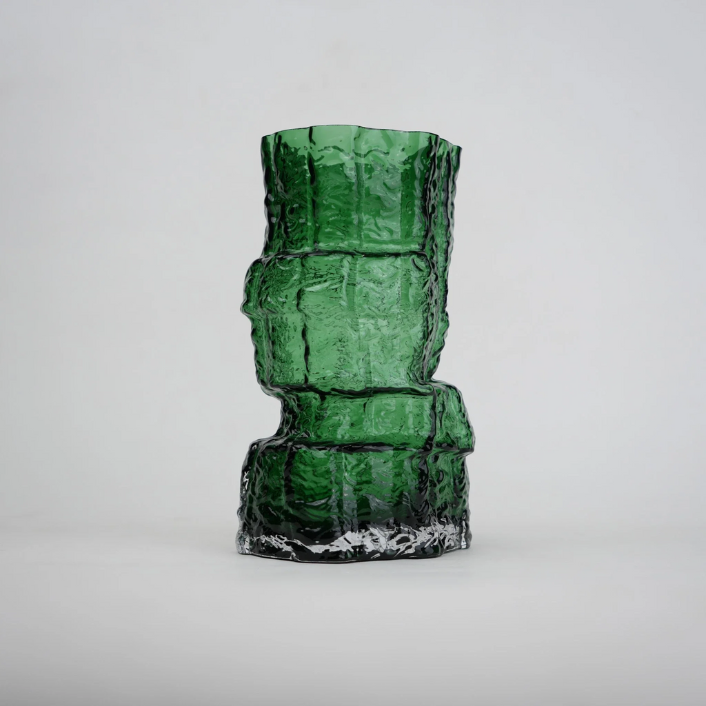 Rock Form Green Glass Vase