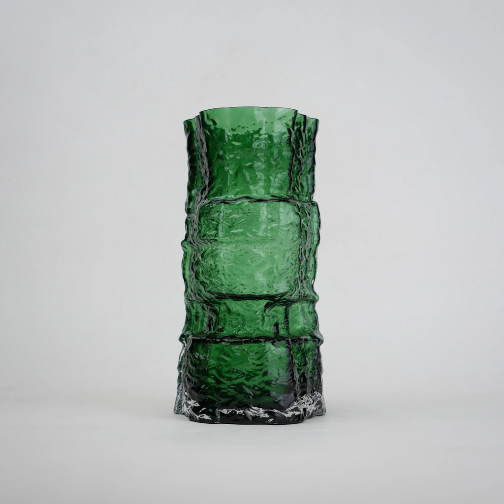 Rock Form Green Glass Vase