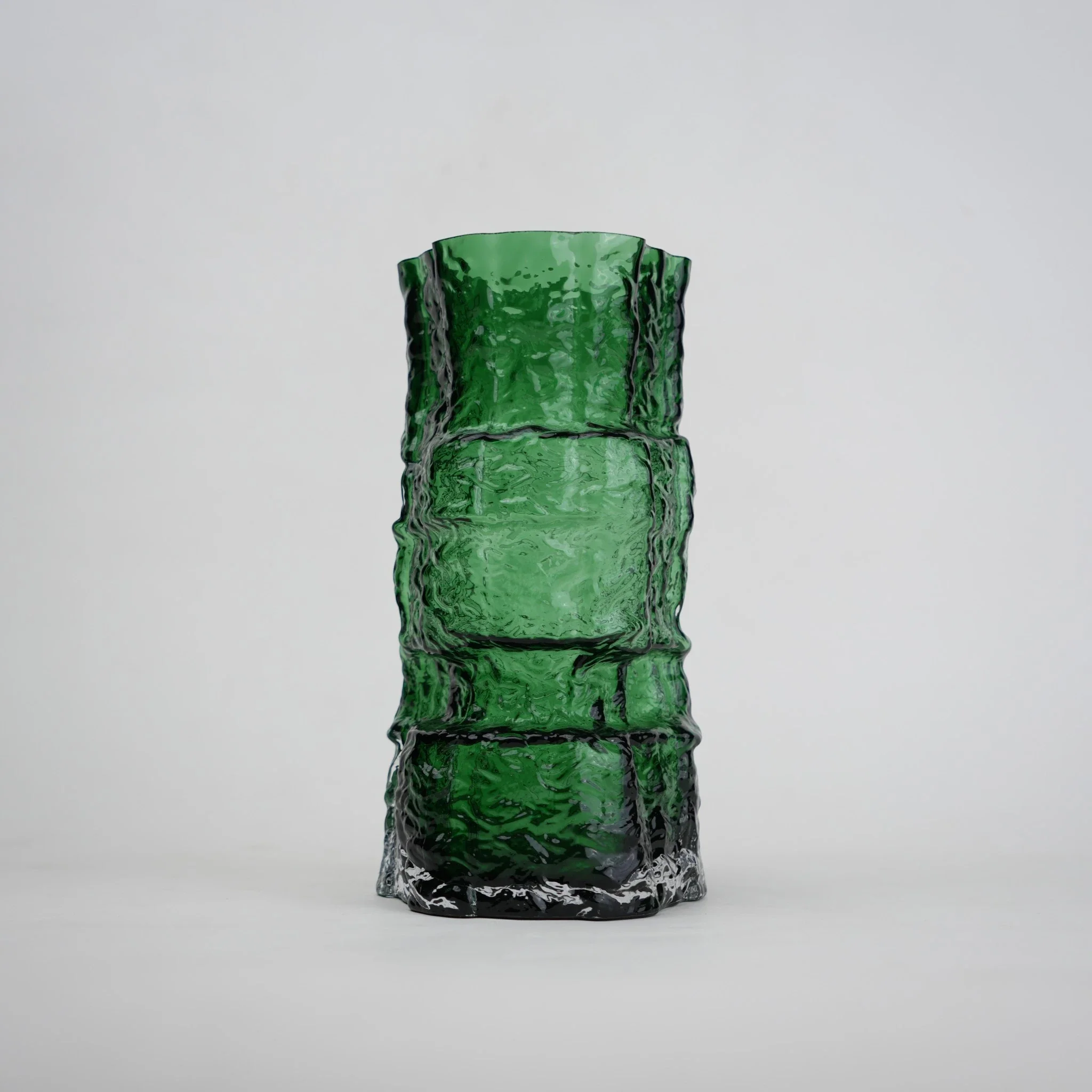 Rock Form Green Glass Vase