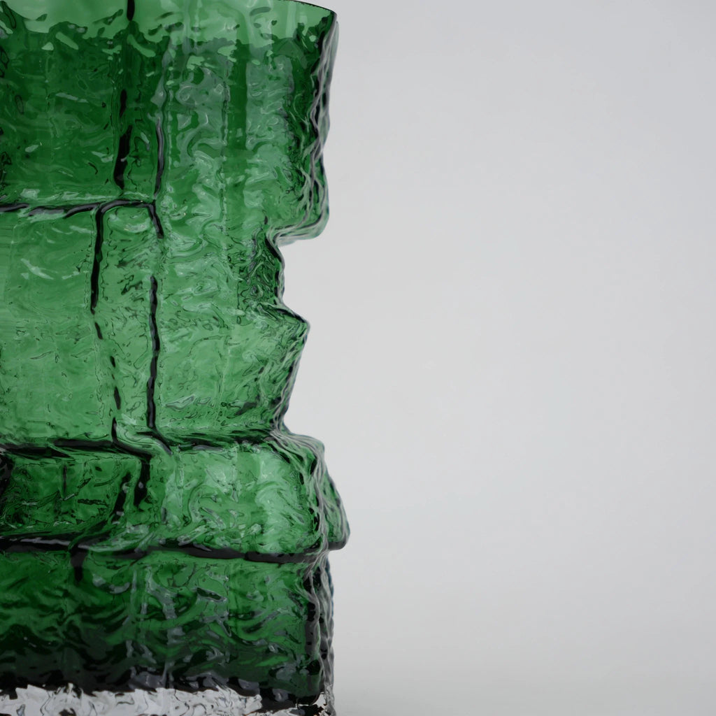 Rock Form Green Glass Vase