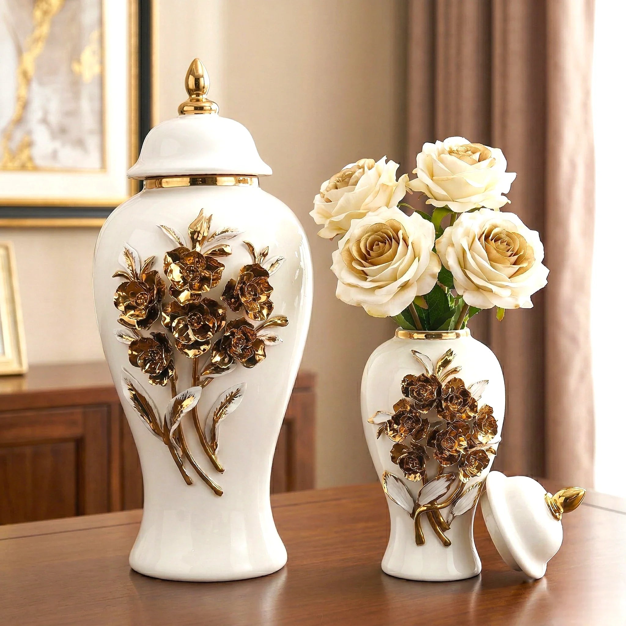 Bloom Crest Decorative Jar