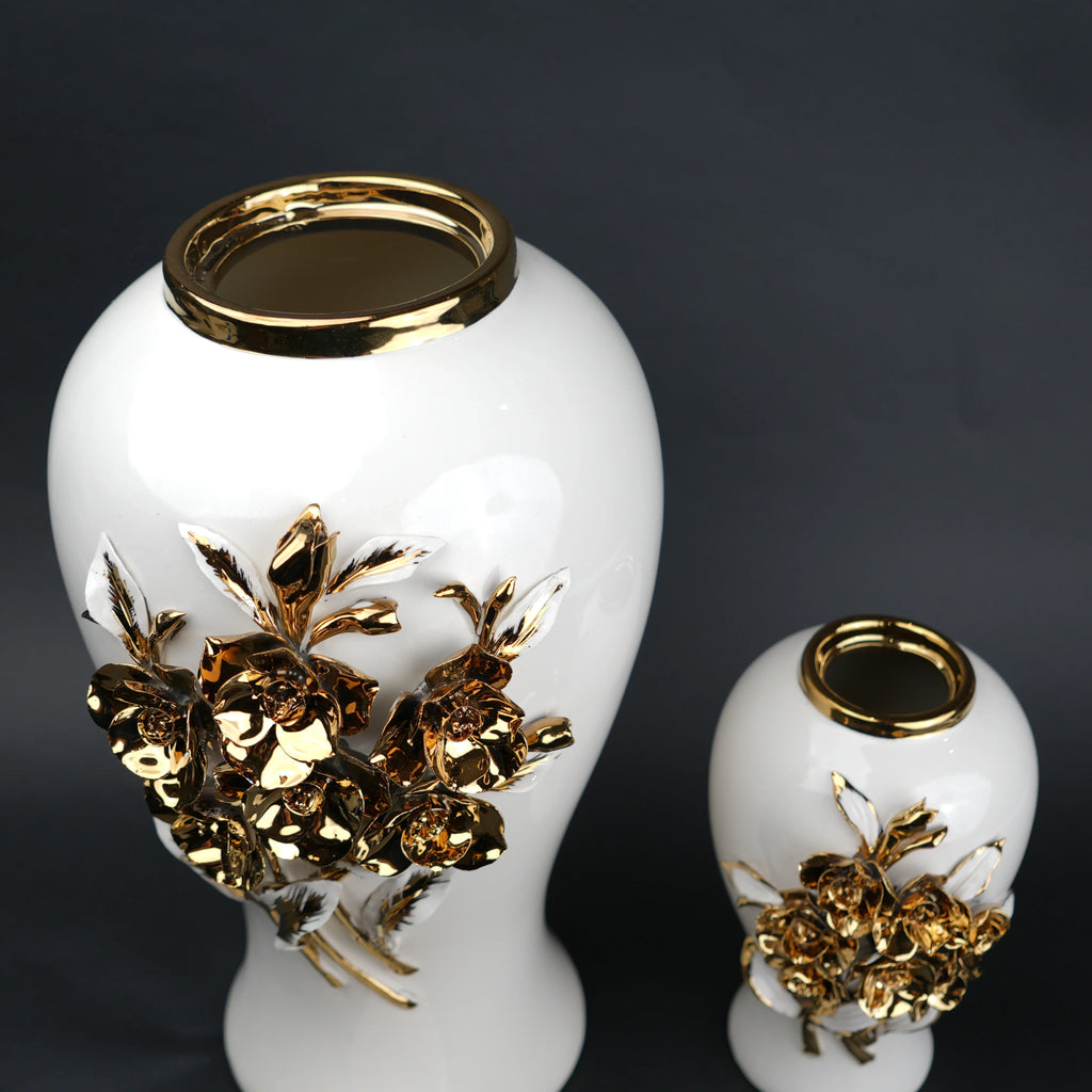 Bloom Crest Decorative Jar