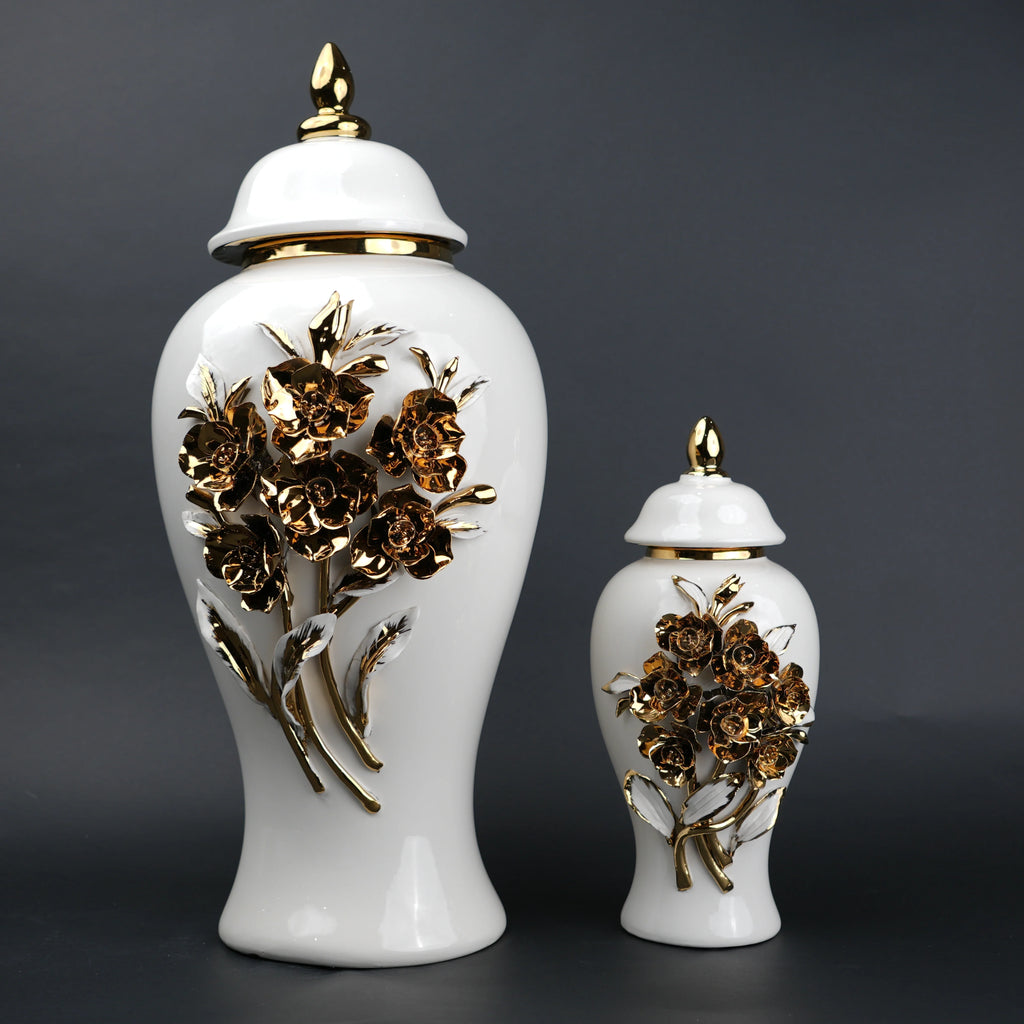 Bloom Crest Decorative Jar