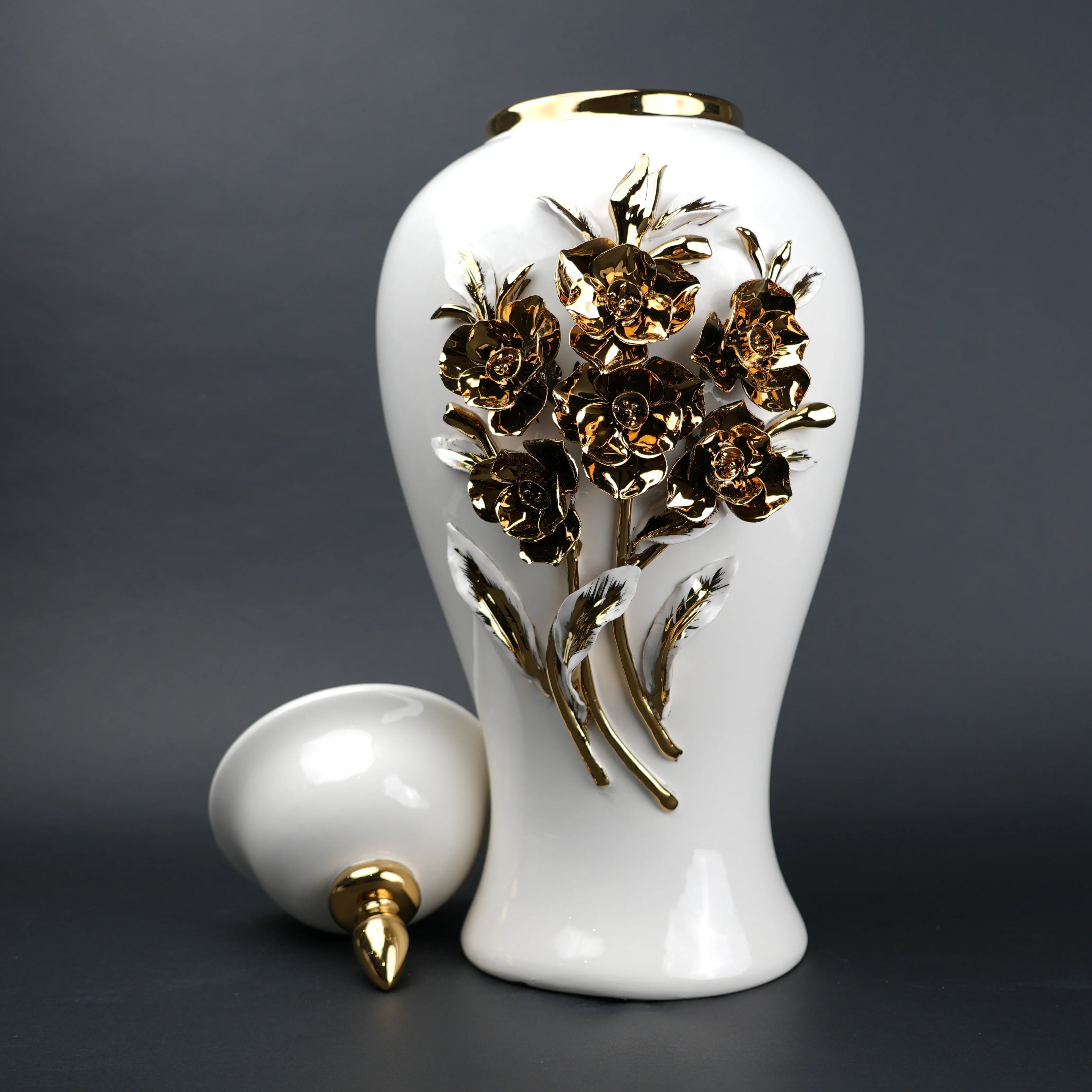 Bloom Crest Decorative Jar
