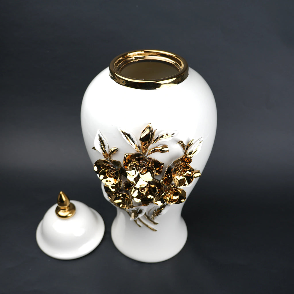 Bloom Crest Decorative Jar