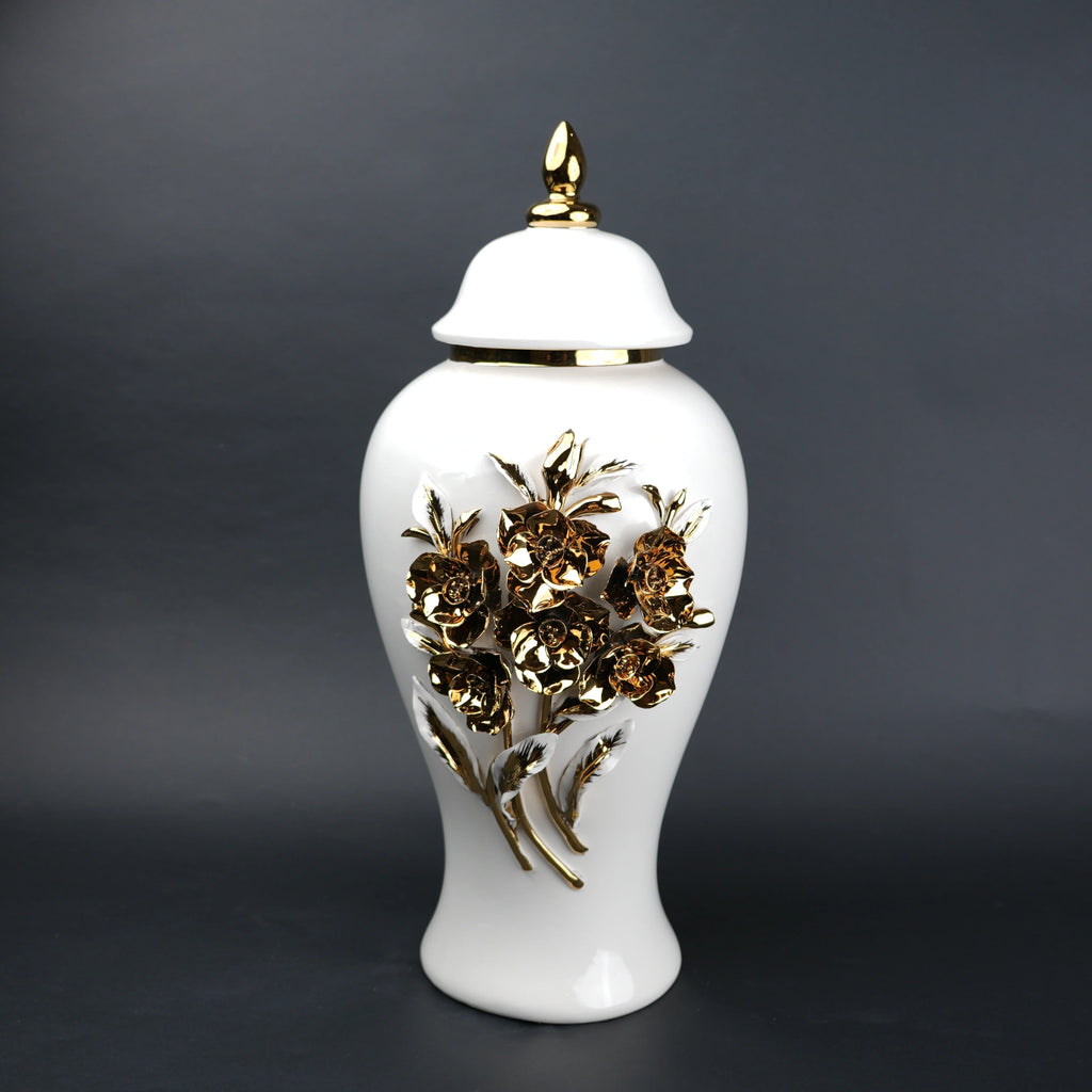 Bloom Crest Decorative Jar