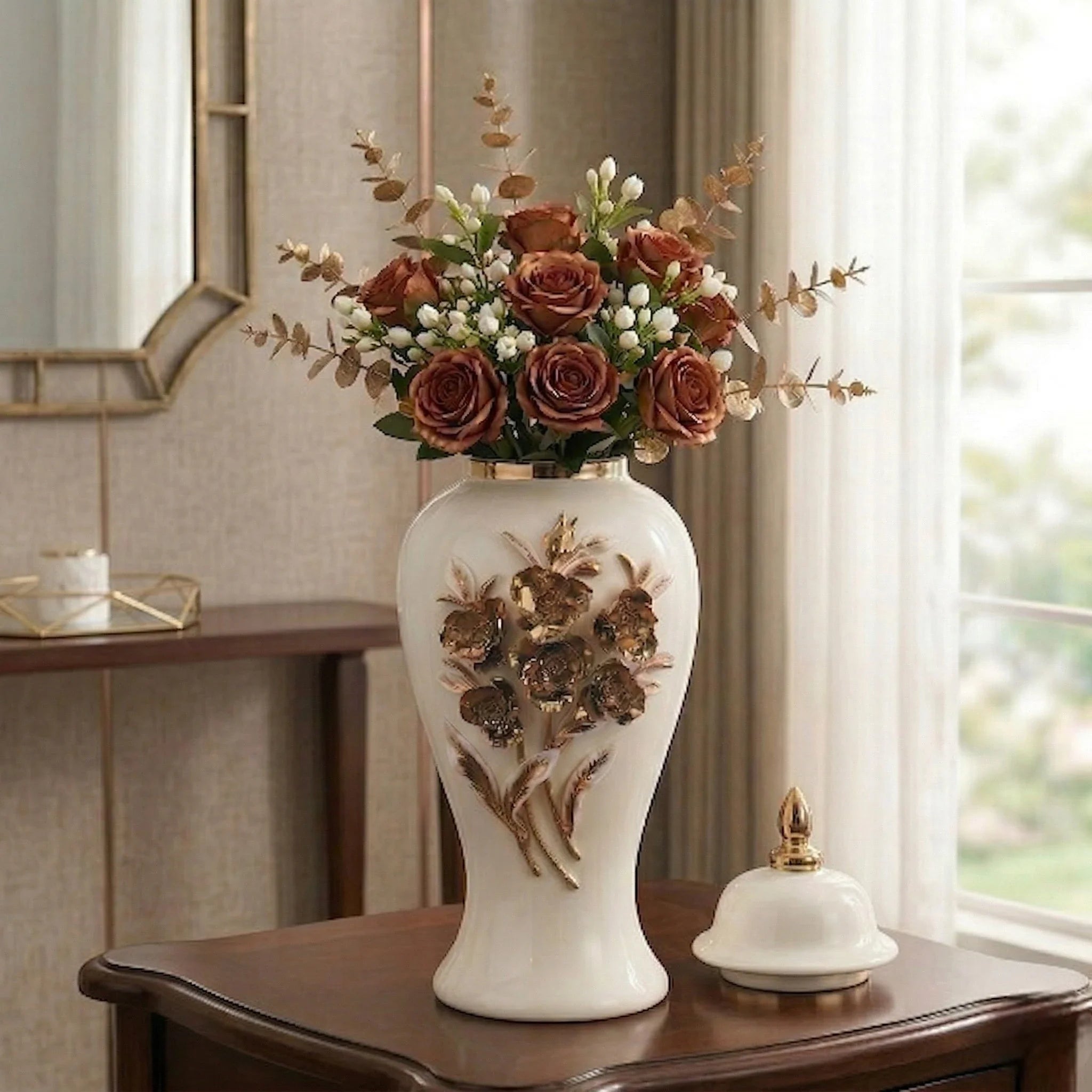Bloom Crest Decorative Jar