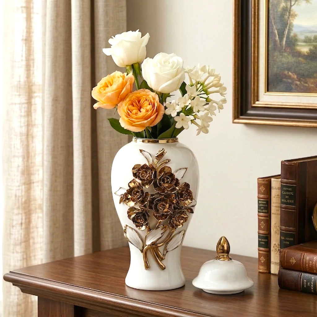 Bloom Crest Decorative Jar