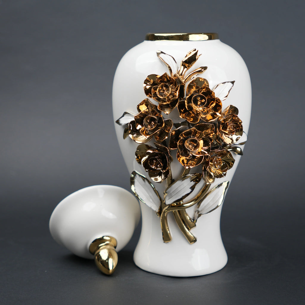 Bloom Crest Decorative Jar