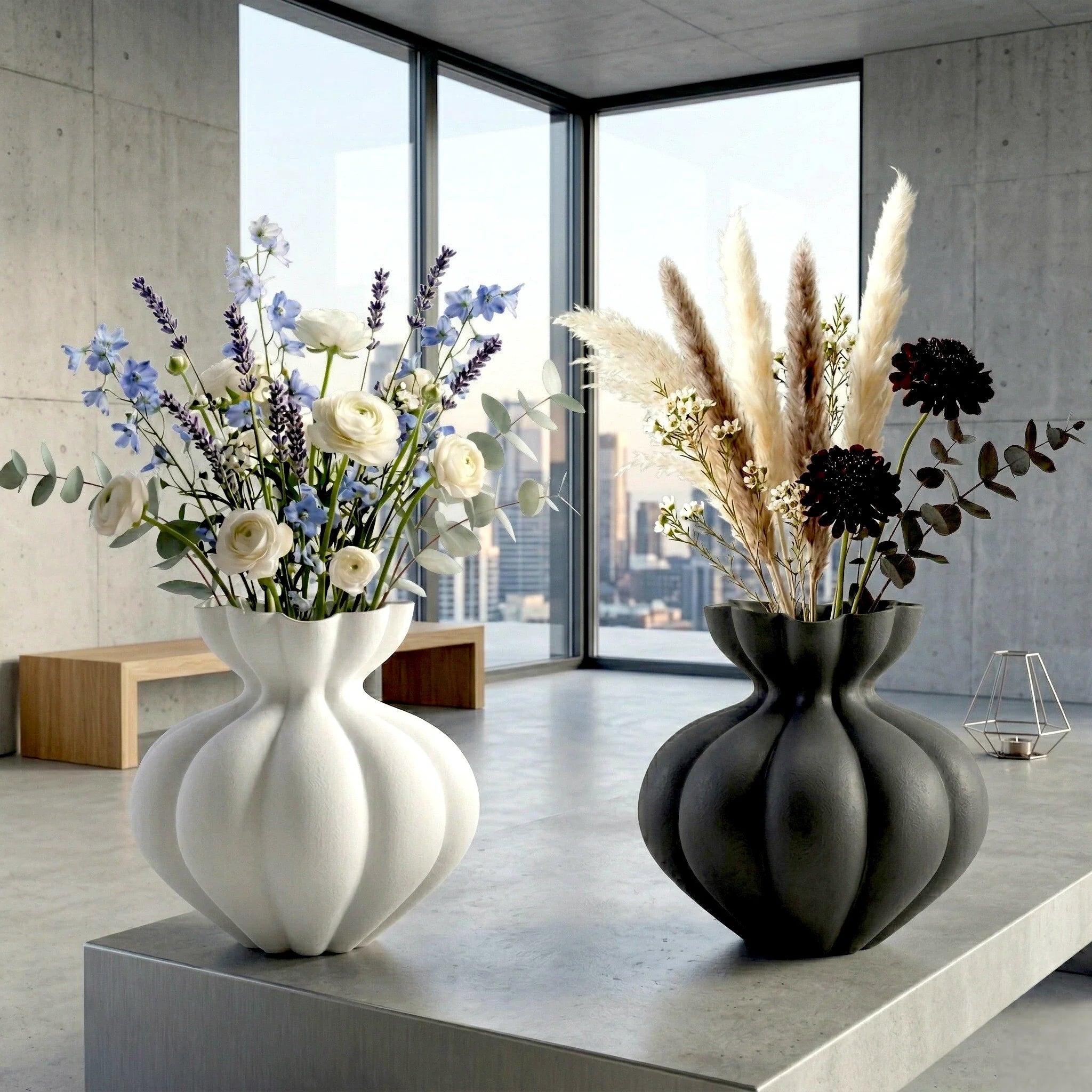 Fluted Form Vase