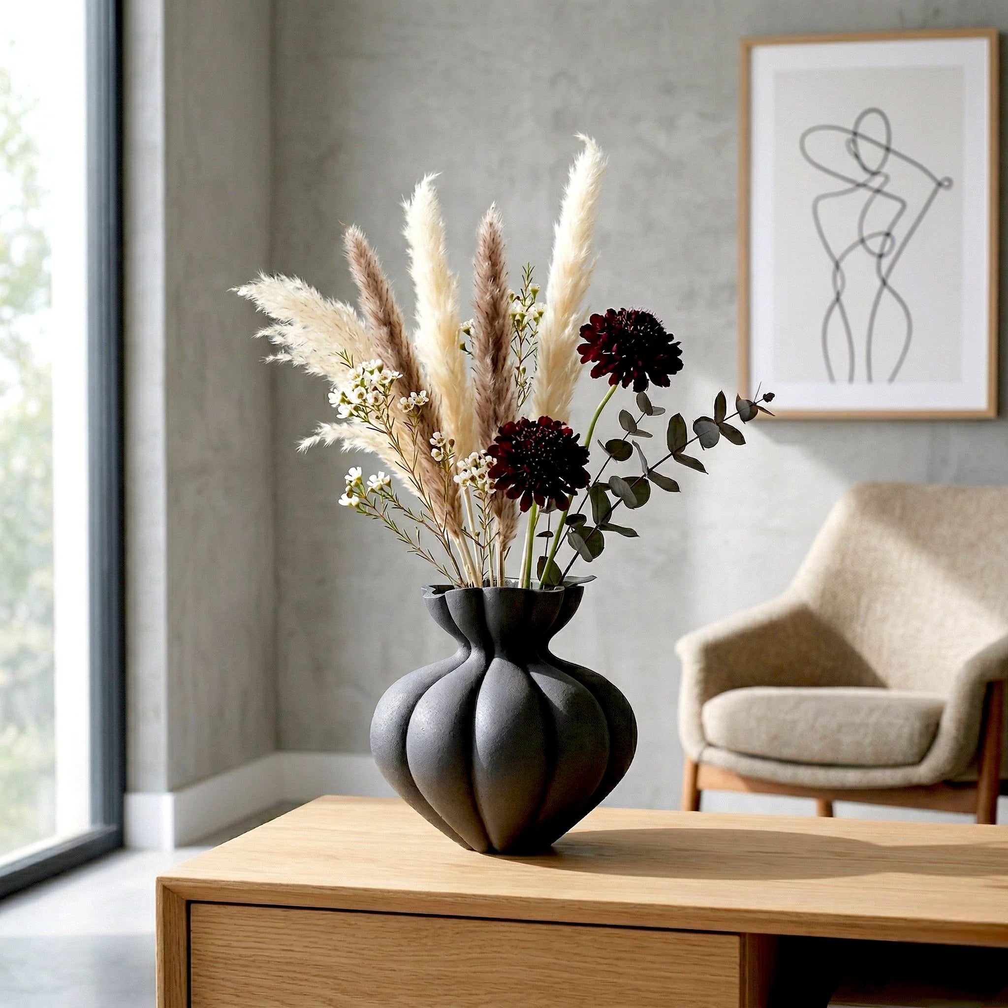 Fluted Form Vase