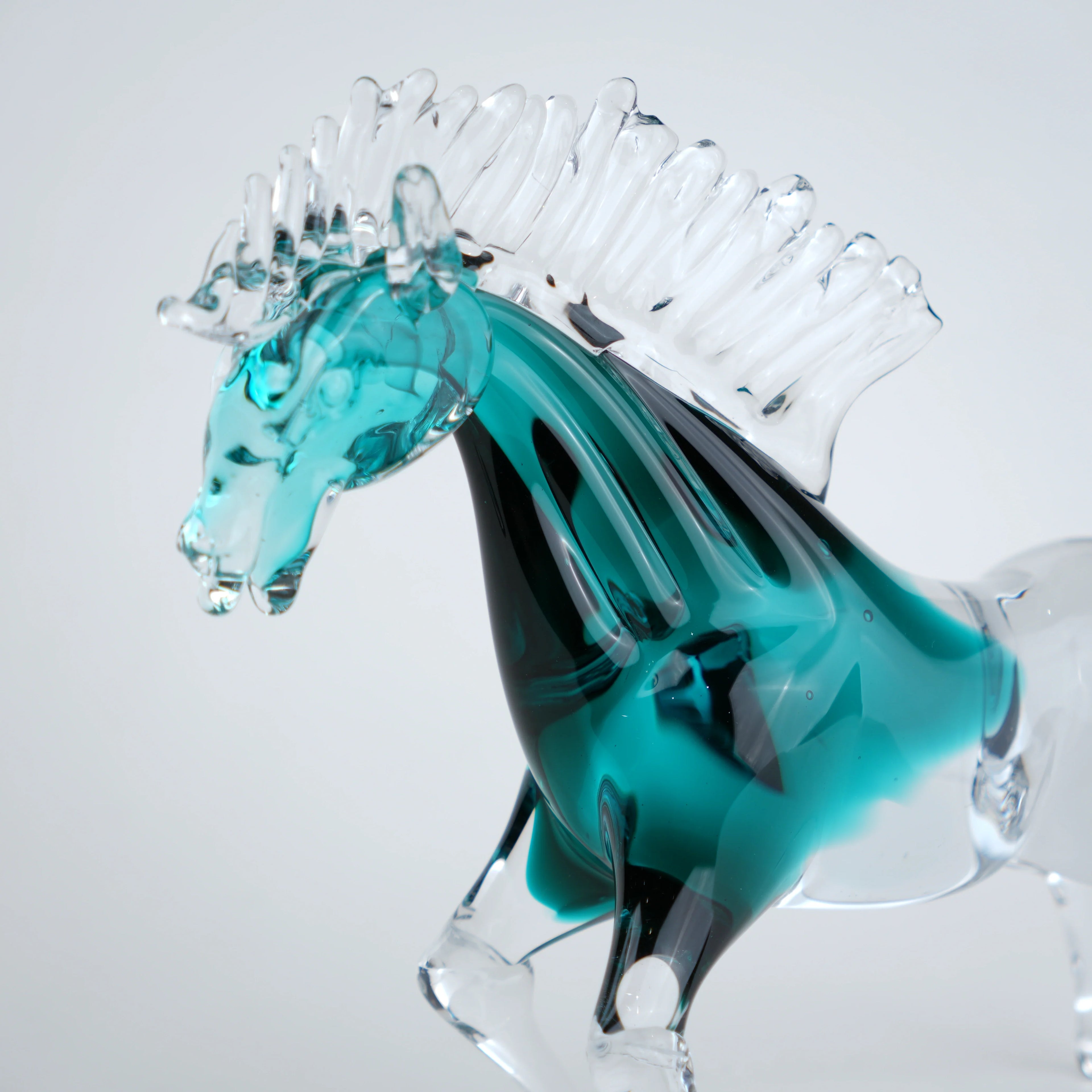 Aqua Glass Horse Figurine