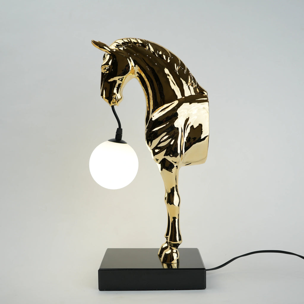 Golden Horse Globe Lamp