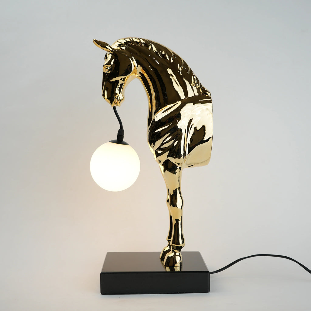 Golden Horse Globe Lamp