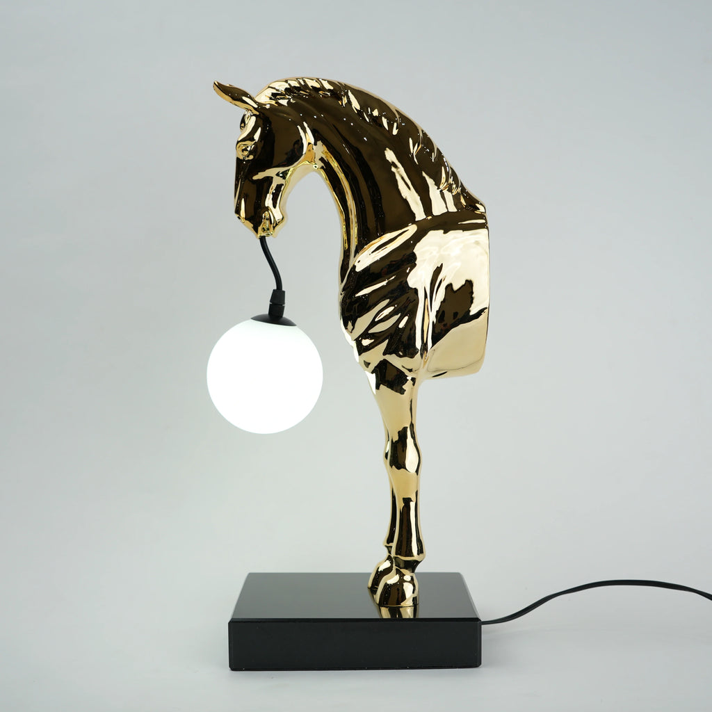 Golden Horse Globe Lamp