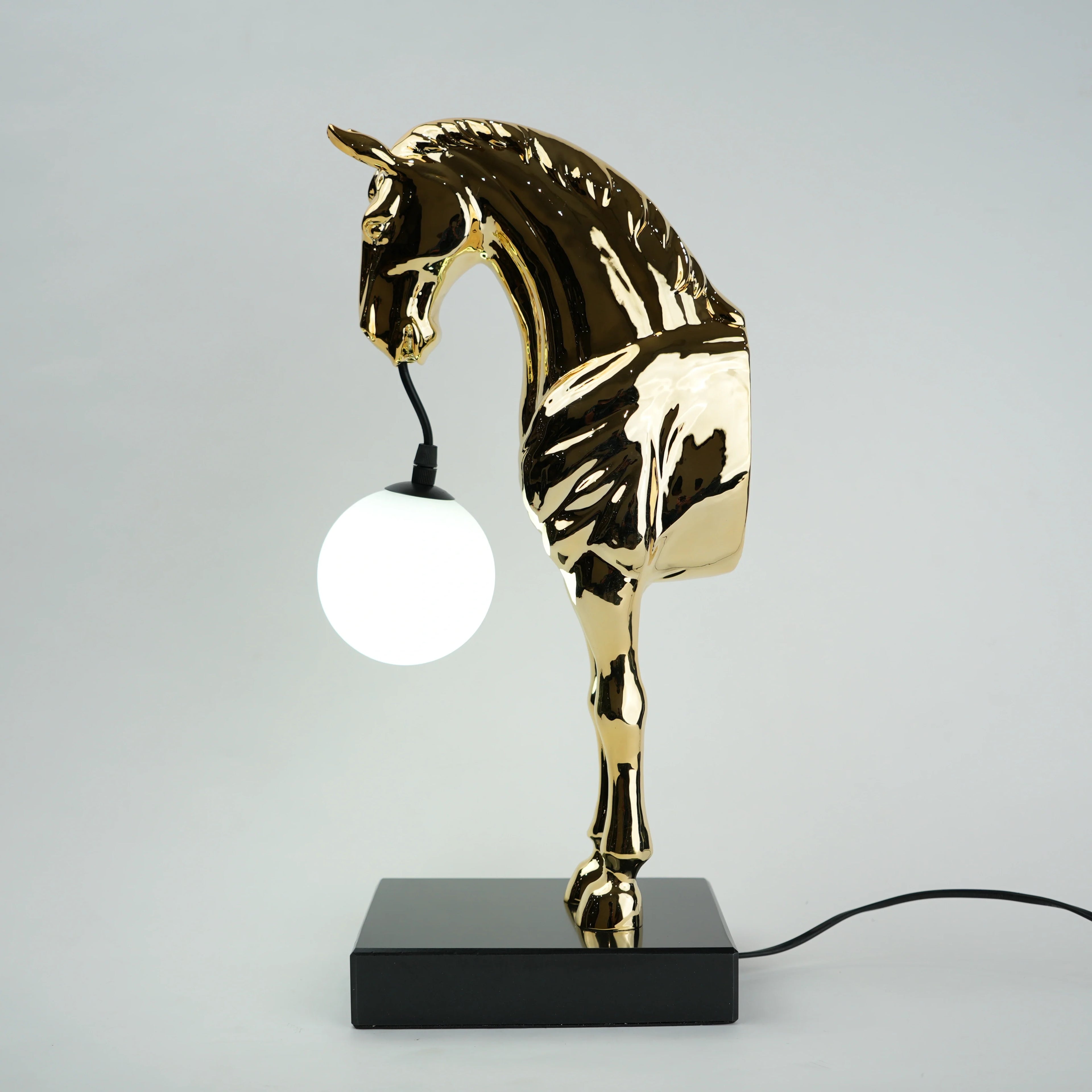 Golden Horse Globe Lamp