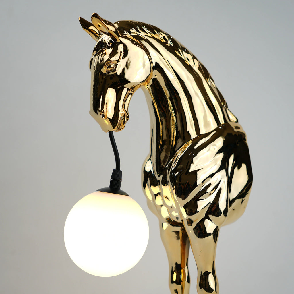 Golden Horse Globe Lamp