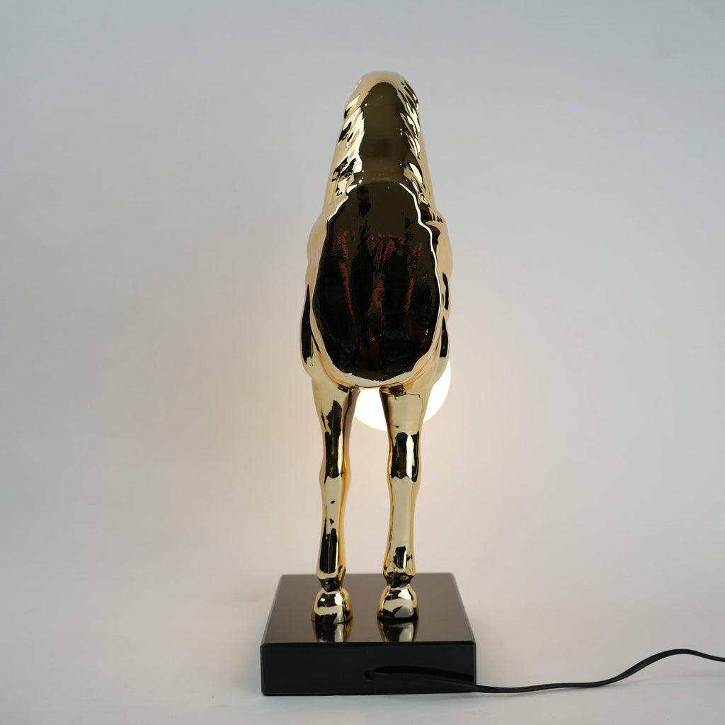 Golden Horse Globe Lamp