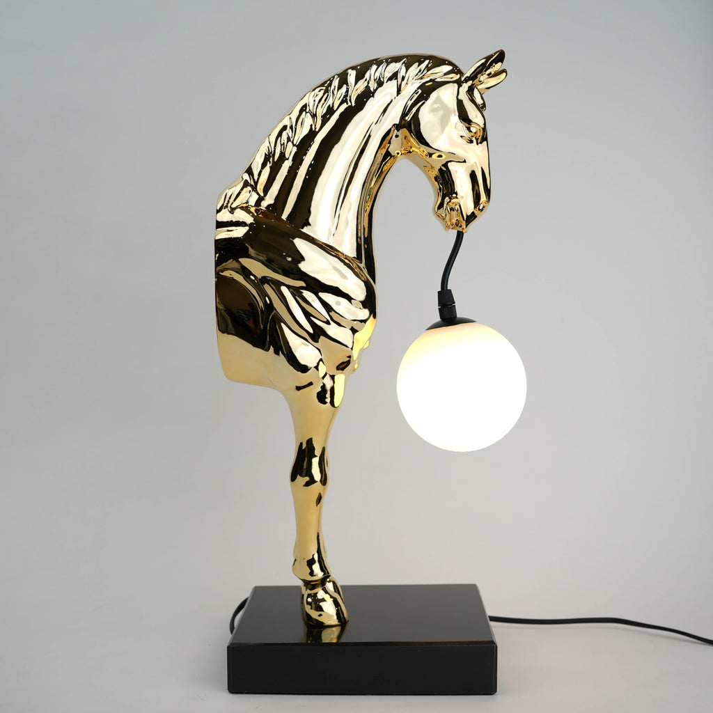 Golden Horse Globe Lamp