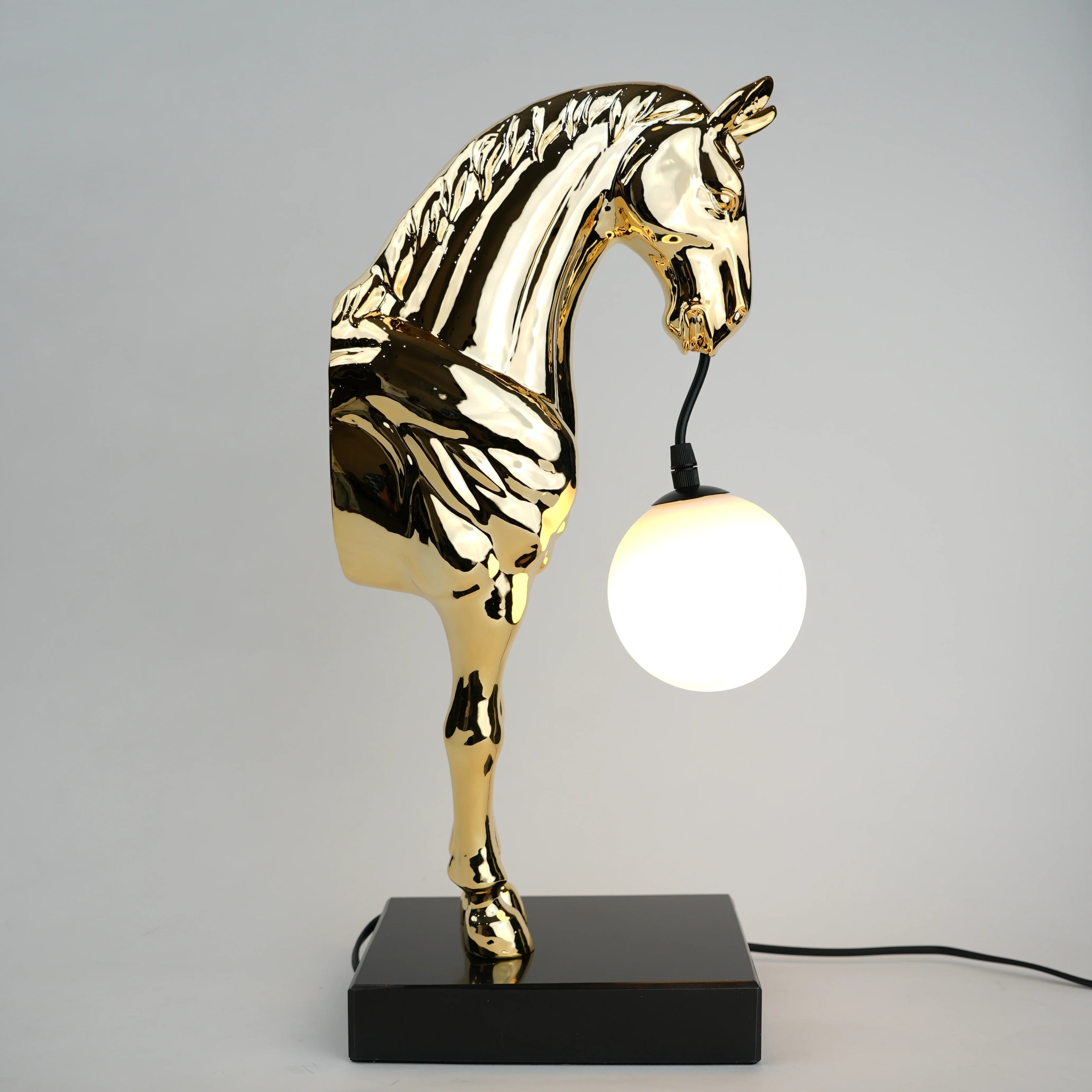 Golden Horse Globe Lamp