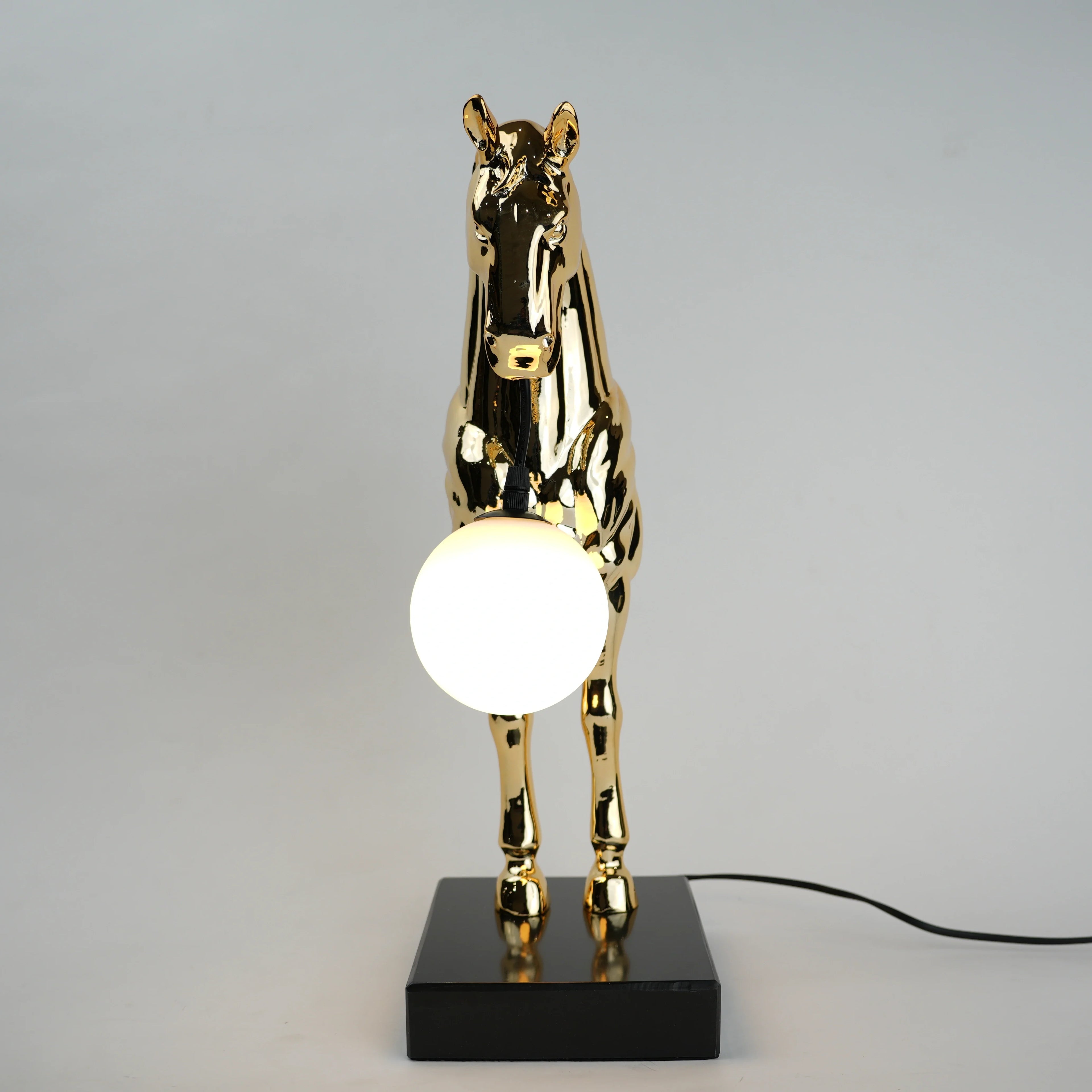 Golden Horse Globe Lamp