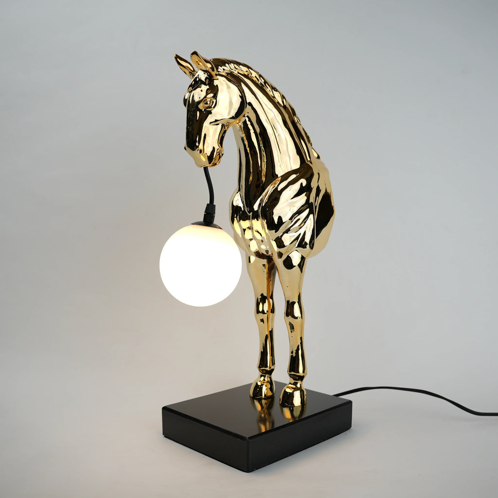 Golden Horse Globe Lamp