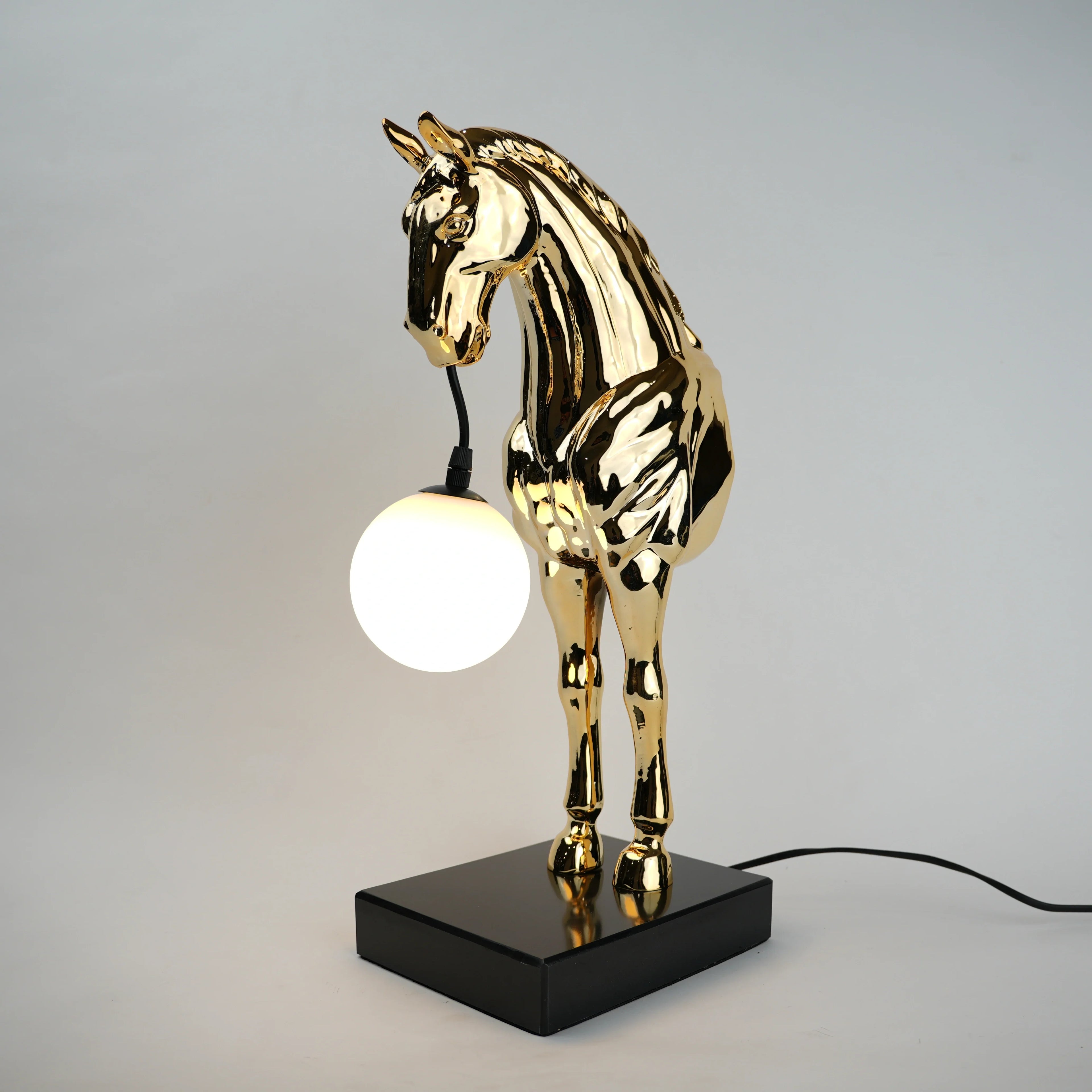 Golden Horse Globe Lamp