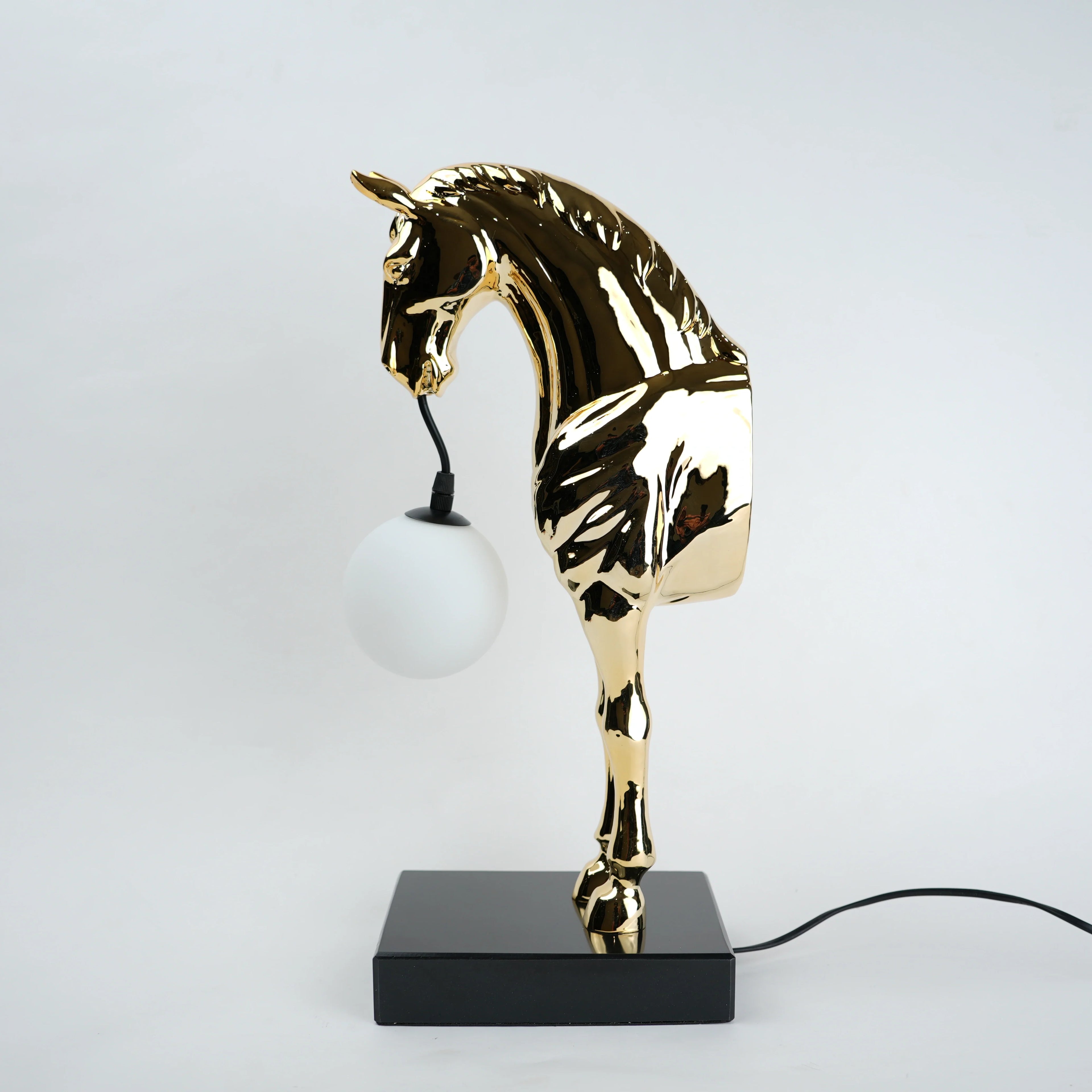 Golden Horse Globe Lamp