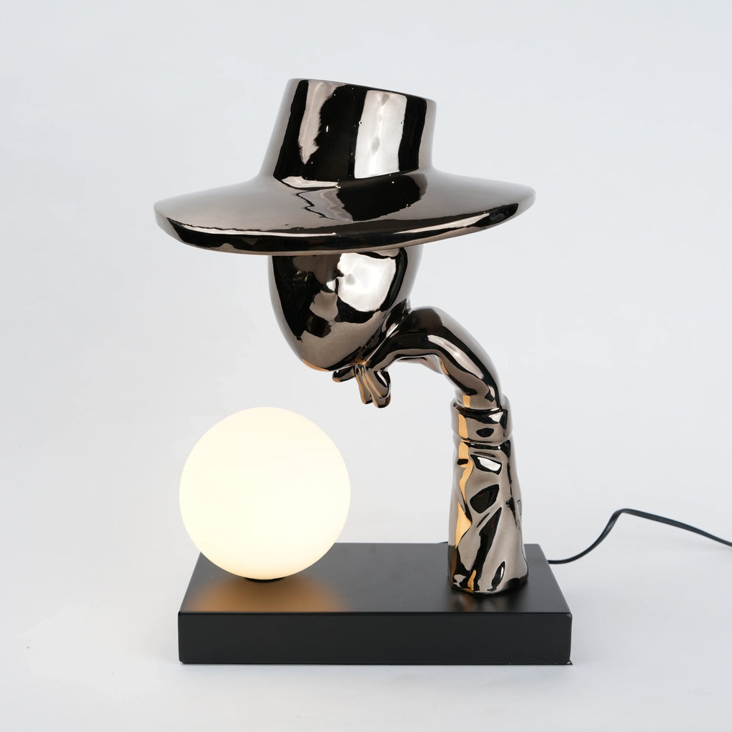 Elegant Hat Lamp Black Electroplated