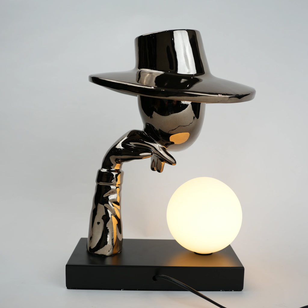 Elegant Hat Lamp Black Electroplated